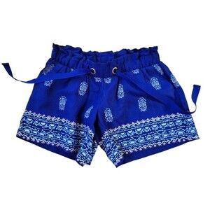 Lilly Pulitzer Linen Arey Shorts, Paperbag, XXS / 00, Blue, New Without Tag NWOT